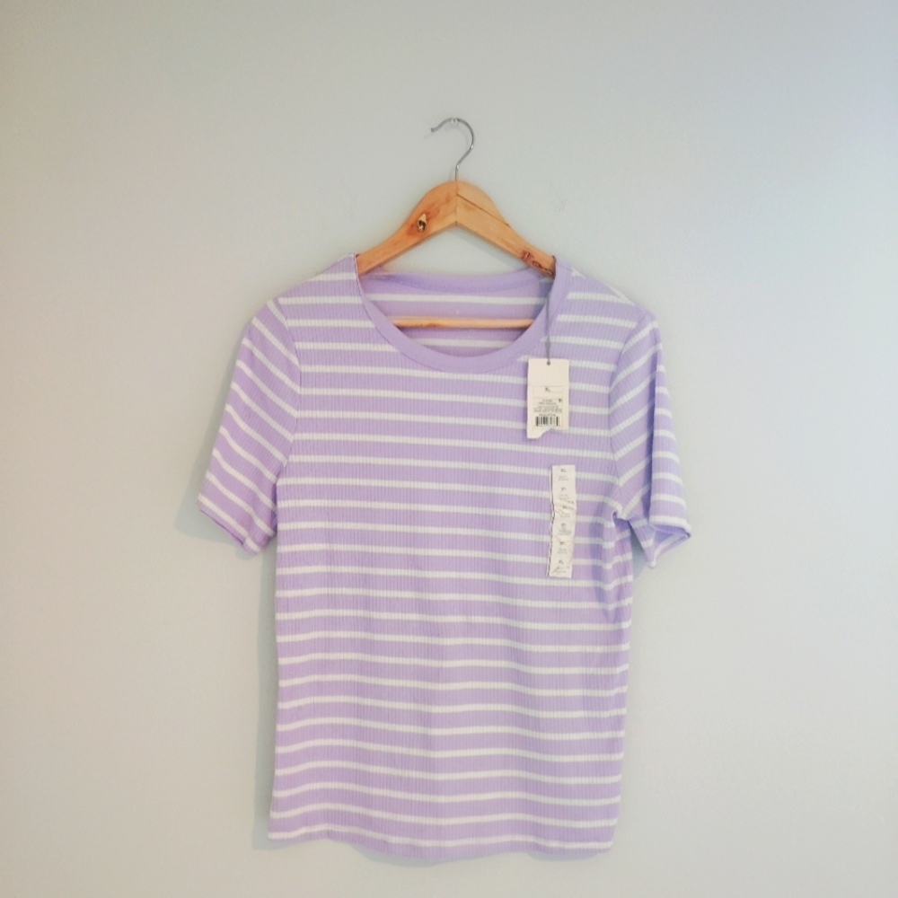 A New Day Striped Ribbed Tee - Picture 2 of 8